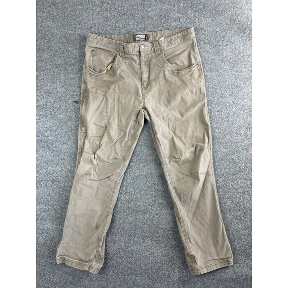 Mountain Khakis Classic Fit Pants Men's 38 x 30 Green/Beige Canvas Work Stretch - Picture 1 of 11